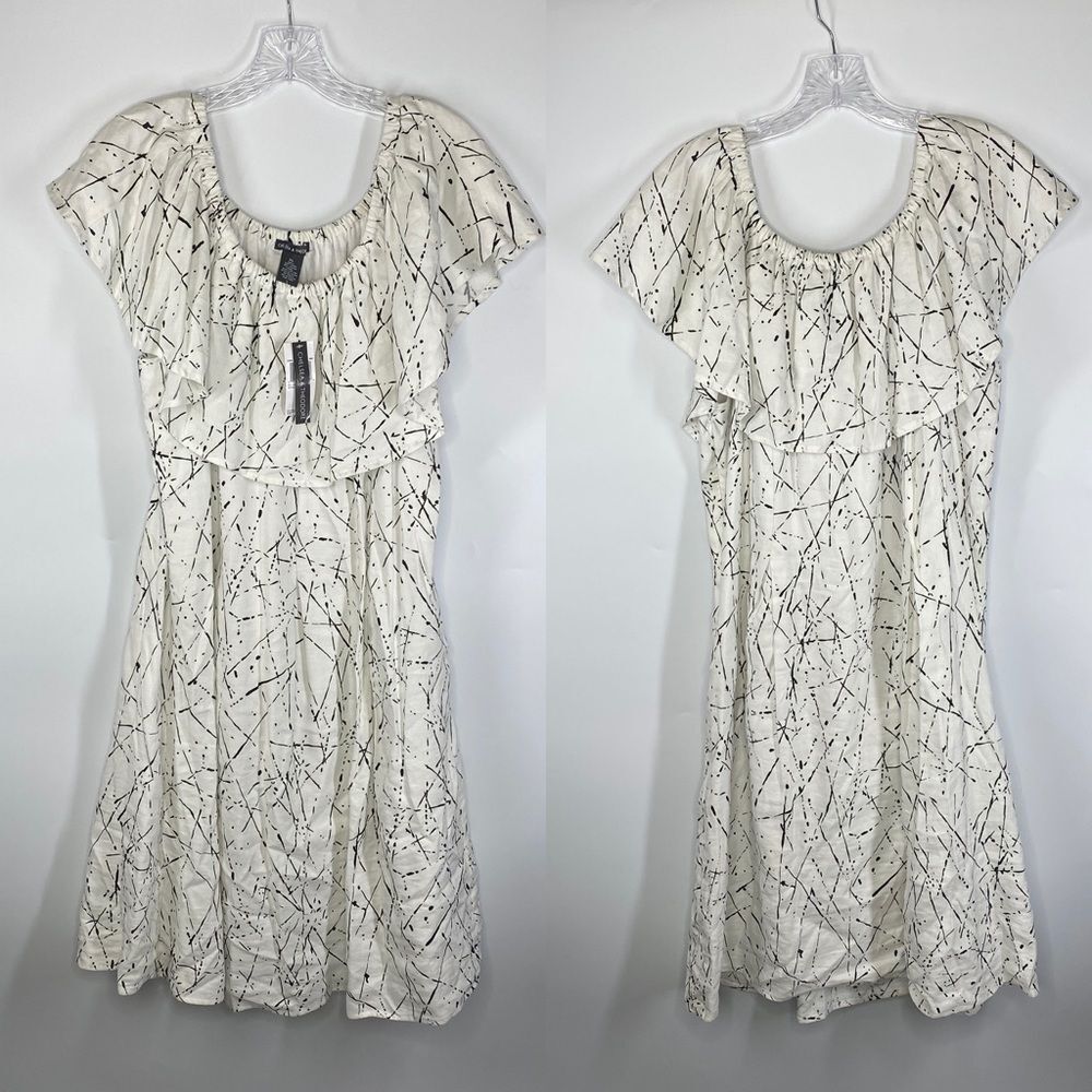 Chelsea & Theodore Linen Blend Off Shoulder Dress NWT XL